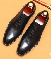 Chaussures Oxford pour hommes faites à la main, en cuir de vachette de qualité supérieure, antidérapantes et anti-odeurs, chaussures de bureau, de mariage et de cérémonie