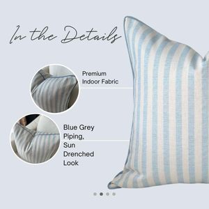 Funda de <span class=keywords><strong>Almohada</strong></span> con Estampado de Bloques, Color Blanco y <span class=keywords><strong>Azul</strong></span> Claro, Fundas de Cojín <span class=keywords><strong>Azul</strong></span> Clásico con Ribete - Product Image 2