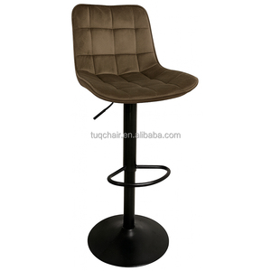 Nhà máy bán hàng trực tiếp của nhung nâu thanh phân với tựa lưng 360 ° xoay và điều chỉnh chiều cao cho quán <span class=keywords><strong>bar</strong></span> & nhà hàng - Product Image 1