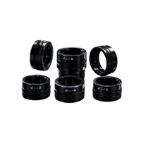 Anneau adaptateur d'objectif optique moleté sur mesure, pièces d'objectif d'appareil photo en aluminium anodisé noir usiné CNC