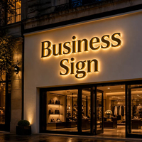 Enseigne LED 3D personnalisée en acier inoxydable rétroéclairée, étanche IP65, logo personnalisé pour la réception de bureau, le centre commercial, le salon, la publicité, la décoration