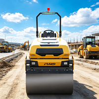 Compacteur routier FURD à double tambour, rouleau hydraulique pour asphalte, rouleau vibratoire pour routes