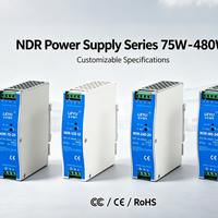 Alimentation industrielle sur rail DIN 76,8 W NDR-75 12 V 24 V 48 V Convertisseur AC-DC avec PFC actif Sortie simple