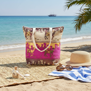 Playa de turco Cameled bolsa con tela de chenilla. Hecho en Turquía - Product Image 3