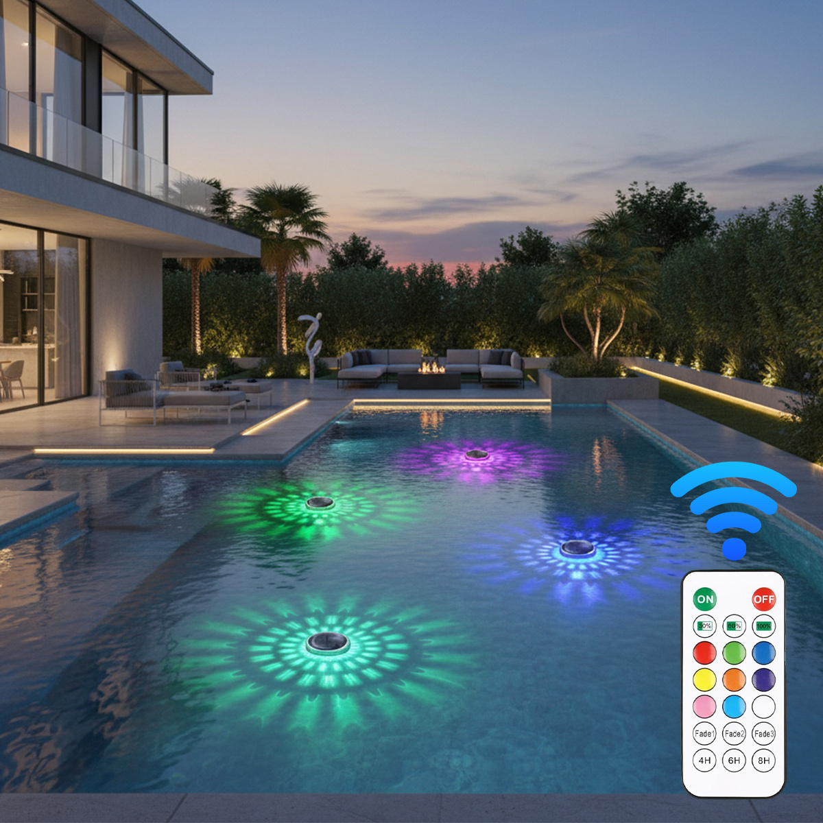 Outdoor Pool Light Solar Floating LED Lamp IP67 Waterproof RGB Color Changing Swimming Pool Garden Pond Decoration