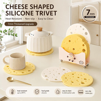 Sous-plat en silicone en forme de fromage, épaisseur 7 mm, résistant à la chaleur 299°C, antidérapant, protège-plat et protège-table de cuisine, sans BPA
