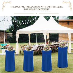 Gonne per Tavoli da Cocktail Rotondi in Spandex con Drappeggi Ondulati, Coperture Elastiche per Tavoli Alti - Product Image 6