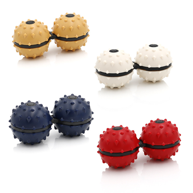 HelloWorld 2021 New Arrival Trending Wholesale Home Office Stress Relief Siamese Massage Ball Fidget Rotating Spinner