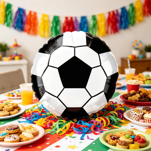Party Love Balloon Soccer Ball 18 Inch Foil Party Decoration ensuring durability and a metallic shine - Product Image 3