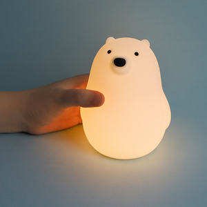 <span class=keywords><strong>Veilleuse</strong></span> LED rechargeable moderne pour enfants, petit ours blanc, lampe de chevet à capteur tactile, matériau ABS pour enfant en bas âge, bébé animé - Product Image 4