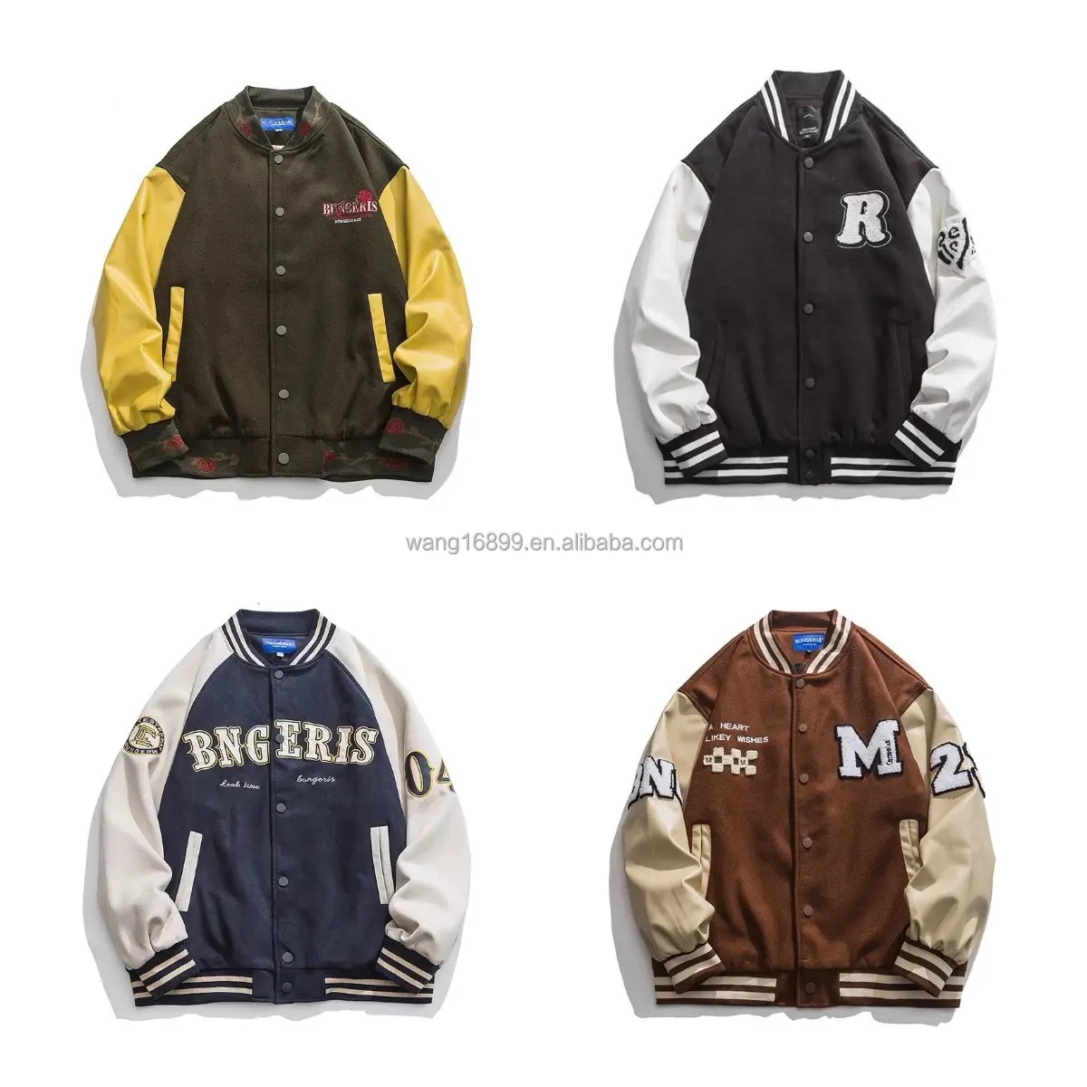 Hot custom cool style Wool Winter Baseball Pilot leather varsity jacket for men 2023