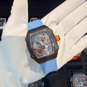 Luxury Tennis Style Carbon Fiber Case Floating Tourbillon <b>Automatic</b> Mechanical Watch Sapphire Crystal Rubber Analog Alarm - Product Image 6