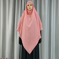 Hijab pour femmes musulmanes Vente à chaud en mousseline de soie ethnique de haute qualité Khimar tchador 2 couches Hijab Foulards Moyen-Orient Dubaï Turquie Khimar