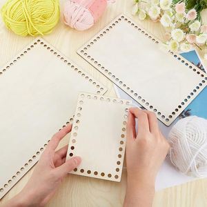 2026 New Arrival Wooden Basket Bottom Engraved Wood Chip Holes Cloth Strip Braided Basket Eco-friendly Wooden Crafts - Product Image 2