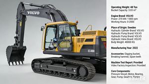 High-quality Fuel-efficient Used <strong>Volvo</strong> EC480 <strong>Excavator</strong> 48-ton Heavy Machinery CE and EPA Certified - Product Image 6
