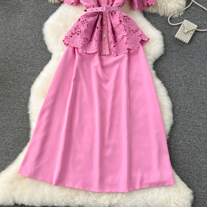Ensemble deux pièces pour femme Ske Ton, dentelle ajourée, motif floral, idéal pour le bureau ou les soirées - Product Image 4
