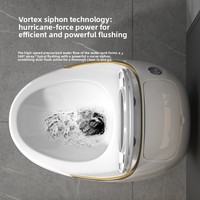 Nouvelle toilette monobloc en céramique, forme œuf, à siphon, à évacuation en S, écologique, facile à nettoyer, idéale pour les petits appartements et les gîtes.