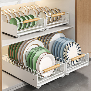 <span class=keywords><strong>Escurridor</strong></span> de Platos Extraíble con Bandeja Deslizante de Acero Inoxidable para Organizar el Gabinete del Fregadero de Cocina Moderna - Product Image 4