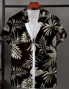 Chemise à manches courtes surdimensionnée pour homme, imprimé crâne Purple Domain, style Dark Tide, grande taille - Product Image 2