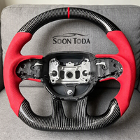 Volant en cuir rouge et fibre de carbone pour Dodge Challenger SRT Charger 2014 2015 2016 2017 2018 2019 2020 2021 - Vente chaude