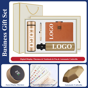 Coffret Cadeau Luxe 4-en-1 pour Hommes d'Affaires – Idéal pour Cadeaux Promotionnels : Sac, Boîte, Carnet A5, Stylo, Parapluie et Thermos pour Clients - Product Image 1