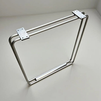 Pieds de table rectangulaires en acier inoxydable robustes, pieds de support pour bureau d'ordinateur et table à manger, design double ligne