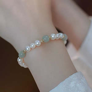 Nueva Pulsera de Perlas de Jade Hetian Natural para Mujer - Product Image 5