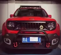 Grille avant Shark Grille améliorée, style d'admission d'air, accessoires de décoration de calandre avant, noir mat pour Jeep Renegade 2015-2024