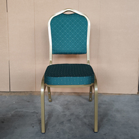Chaises de banquet en cuir rembourrées de qualité commerciale avec structure métallique, ignifuges et empilables, pour salle de bal