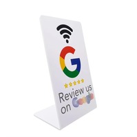 Support de table en acrylique en forme de L avec logo personnalisé NFC et fonction Tap pour Google Review, idéal pour restaurants, cafés, commerces de détail – Optimisez vos avis
