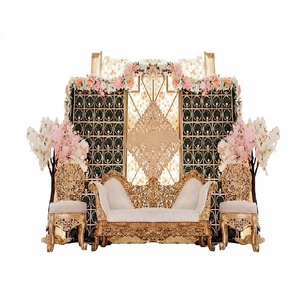 Ravishing Modern <b>Wedding</b> Stage <b>Candle</b> Backdrop with Metal Stand-Portable Design Latest <b>Candle</b> Wall Backdrop At Reasonable Prices - Product Image 1