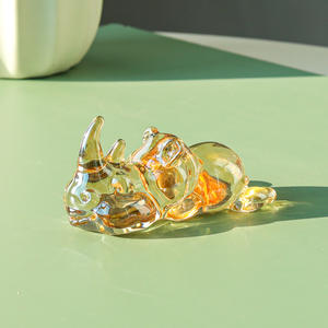 Figuras de Rinoceronte de Cristal en 4 Colores, Coleccionables, Ecológicas, Mini Bola Pulida para Decoración de Mesa y Hogar - Product Image 3