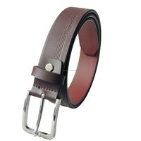 Ceinture en cuir de vachette décontractée pour homme, personnalisée, avec boucle à ardillon en alliage, écologique, largeur 3,5 cm, design fin de luxe, logo embossé