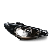 Ensemble de Phares Cerclés Angel Eyes à LED pour Peugeot 206, Modèle 04-08, Modernisation et Amélioration