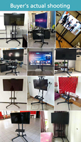 Soporte de Piso con Ruedas QDE de Movimiento Completo, Capacidad de 200 kg, para TV de hasta 65 Pulgadas, Color Negro, para Sala de Estar o Espacios Comerciales