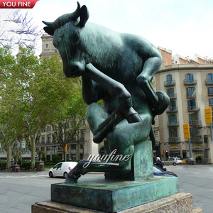 Estatua de Animales Abstractos de Latón para Jardín Exterior, Escultura de Toro Pensante de Bronce de Josep Granyer, <span class=keywords><strong>Barcelona</strong></span> - Product Image 2