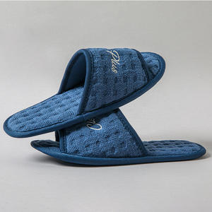 Punta abierta para zapatillas Mujeres Hombres Mute Fondo suave Estilo de piel Simple Universal Algodón EVA Zapatillas de suela - Product Image 3