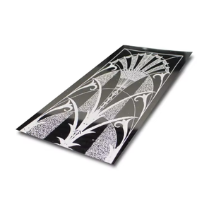 Panel de Puerta de Ascensor de Acero Inoxidable con Grabado de Espejo EX767, 1.2 mm de Grosor, Decoración de Ascensor Grabada, Acero Inoxidable 316, 5 x 10 Láminas - Product Image 1