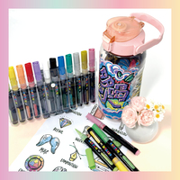 Bestationery – Nouveauté ! Marqueurs acryliques permanents professionnels de Chine, 36 couleurs, pour graffiti et coloriage, avec pointe pinceau – Idéal pour l'art promotionnel