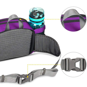 Riñonera Personalizada Bsci para Hombre y Mujer, Bolsa de Cintura Grande con 2 Porta Botellas de Agua, Cinturón Lumbar con Cremallera para Senderismo, Caminatas y Viajes - Product Image 4
