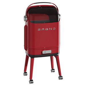 Large Capacity Household Trash Can Cylindrical With Wheels Indoor Kitchen Use White And Red Color - Product Image 5