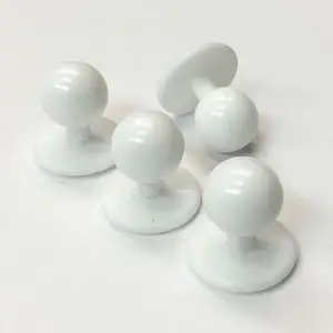 White Plastic Chef Coat Stud Button Round Movable Jacket Chef Button for Garment