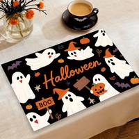 Nouveau Set de Table Noir Halloween Prix Usine, Dessous de Plat et Napperons Anti-Brûlure et Anti-Graisse pour une Ambiance Festive à la Maison