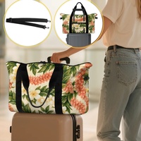 Sac de voyage pliable personnalisé avec imprimé Hawaï Puakenikeni pour le shopping, les voyages, le transport quotidien et les programmes d'étiquetage privé