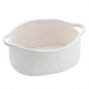 Panier de Pâques ovale tressé Happyiren avec poignée - Conteneur cadeau pour tombola, baby shower, rangement et organisation 13"D x 8"W x 6"H - Product Image 1