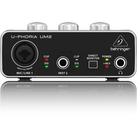 Behringers UMC2 Audiophile 2x2 USB Audio Interface Dengan Midas Mic Preamplifier Sound Card
