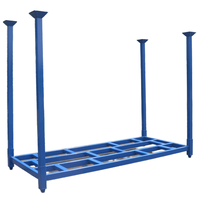 Étagères de stockage pliables en acier robustes avec revêtement en poudre personnalisé, palettes en acier empilables et pliables pour entrepôt
