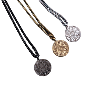 Collana Vintage settimo Angel Seal in acciaio inox smalto collana pendente con oro reale galvanica nella fornace - Product Image 4