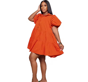 Vestidos Casuales Holgados de Manga Corta para Mujer, Moda Urbana, Tallas Grandes, Venta al Por Mayor - Product Image 3