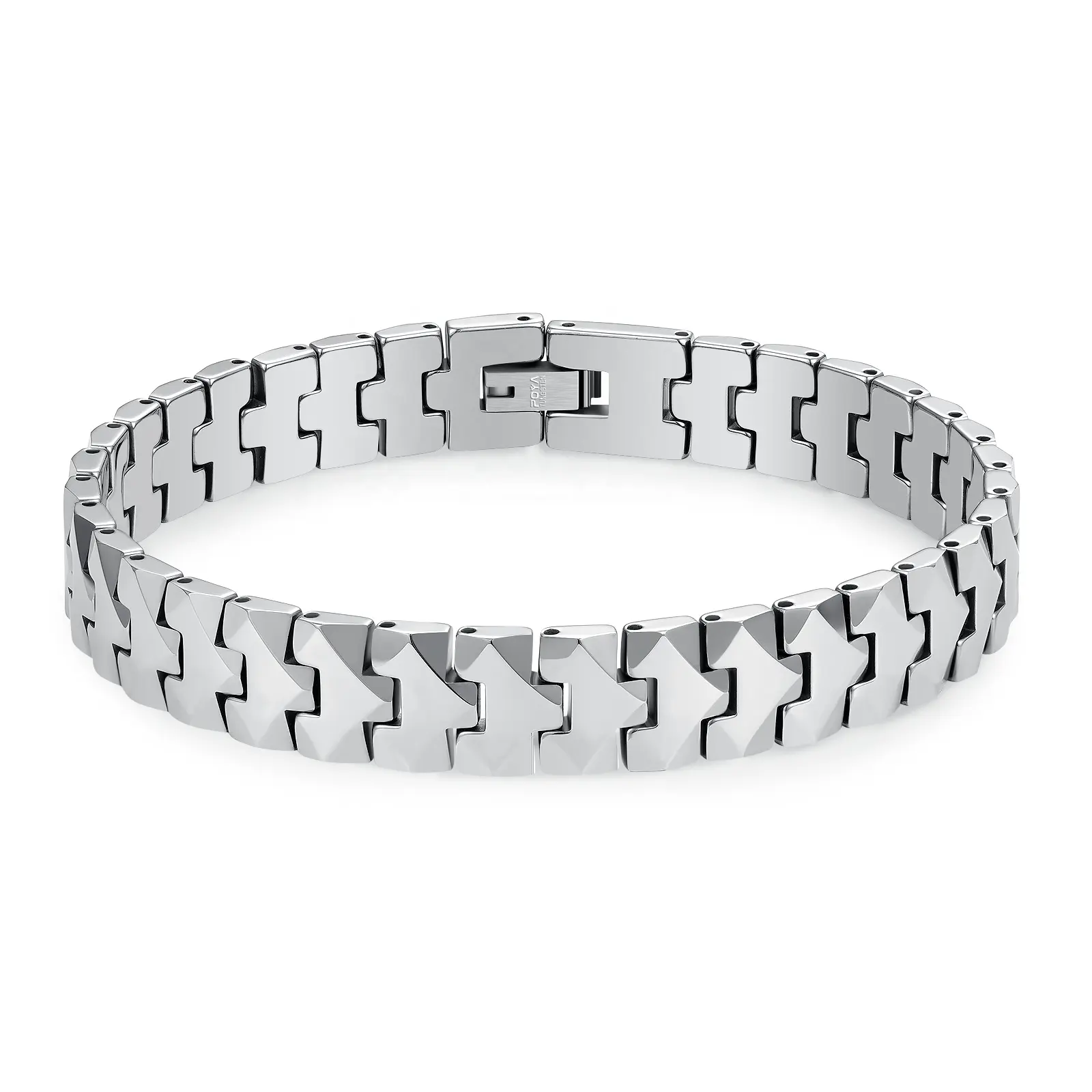 Poya Schmuck Einzigartige glänzende Herren Puzzleteile Stil Wolfram karbid Armband